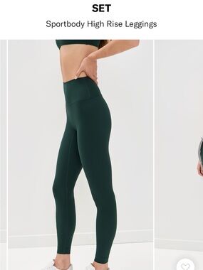 Set High-Rise Forest Green Leggings
